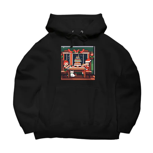 クリスマスパーティ　ドット絵 Big Hoodie