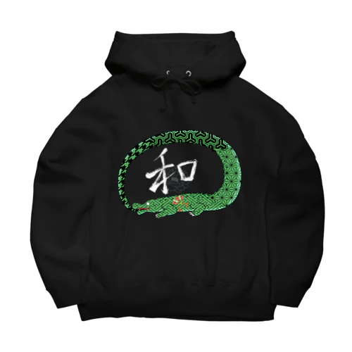 和柄ワニの和 Big Hoodie