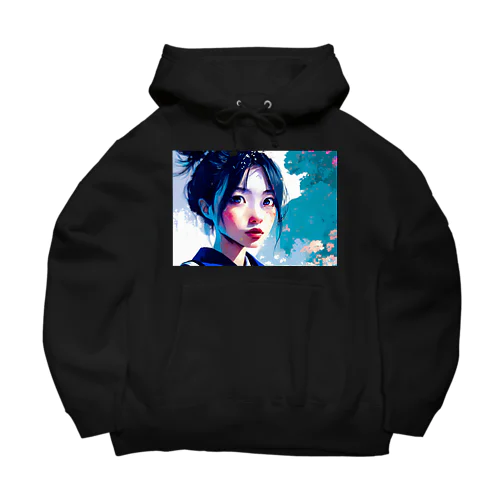 blue girl Big Hoodie