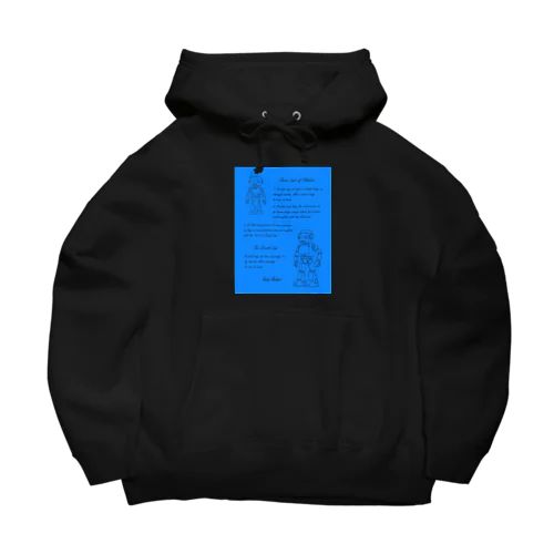 アシモフのロボット3原則とロボットの落書き  セルリアンブルー Big Hoodie