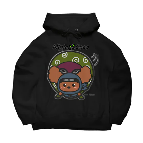 忍者プードルの志ちゃん　むささびっっ（黒・濃色） Big Hoodie