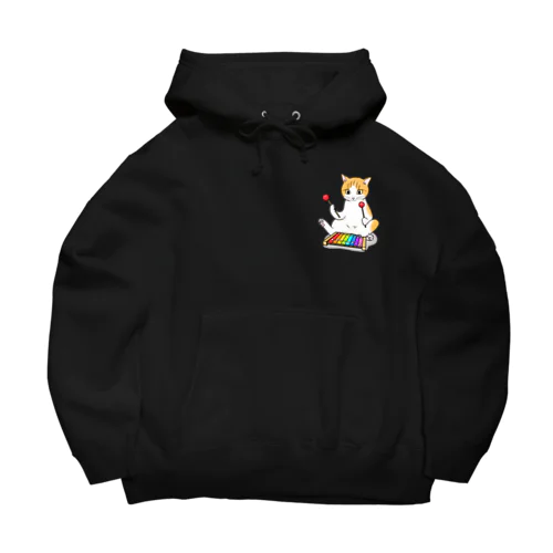 木琴を叩く猫 Big Hoodie