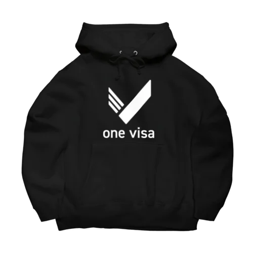 one visa logo white ビッグシルエットパーカー