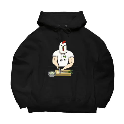 ひたすらネギを切るニワトリ男 Big Hoodie