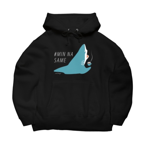 ほっとひと息サメ〈濃いめの地色向け〉  Big Hoodie