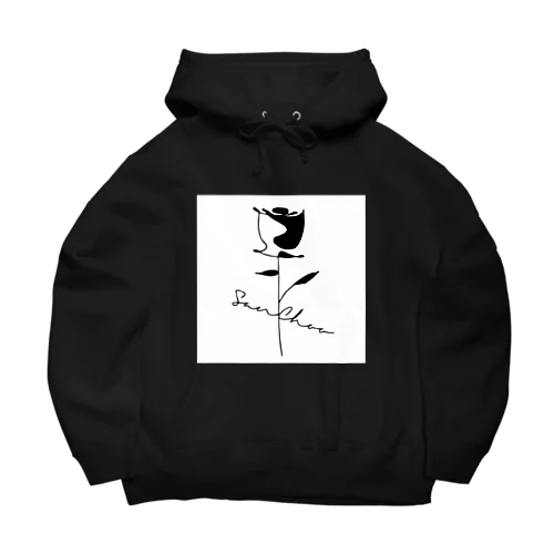 Rose silhouette　スクエア Big Hoodie