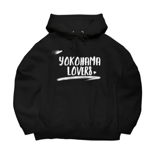 YOKOHAMA LOVERS 1　白文字 ビッグシルエットパーカー