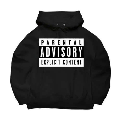 PARENTAL ADVISORY 白黒 反転色ロゴTシャツ Big Hoodie