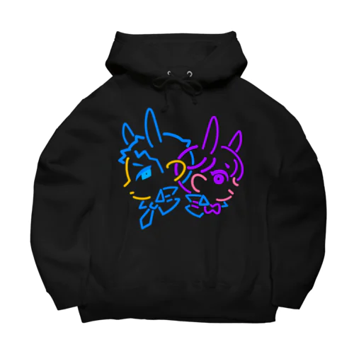 カラフル線バニー Big Hoodie