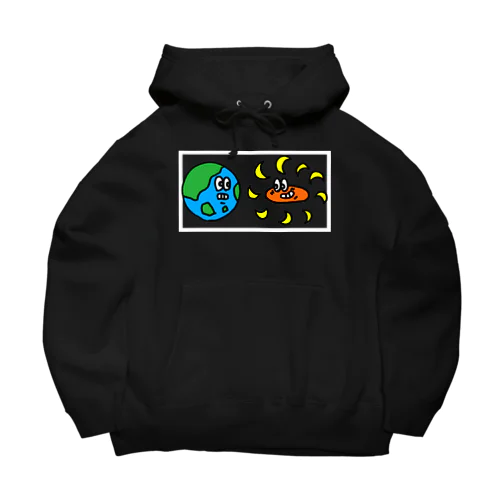 たいようつき白枠 Big Hoodie