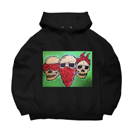 見ざる聞かざる言わざる スカル skull チカーノ Big Hoodie