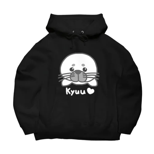 kyuu（アザラシのキュウちゃん）【文字色ホワイト】（BIG） Big Hoodie