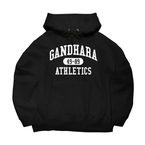 GANDHARA ATHLETICS （ホワイト プリント バージョン） ビッグシルエットパーカー