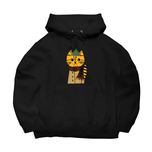 トラネコしまお、冬の装い Big Hoodie