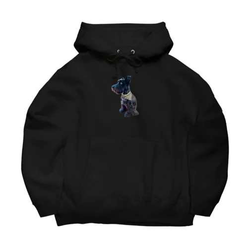 おすわりKURO シュナウザー 黒い犬 dog クロ Big Hoodie