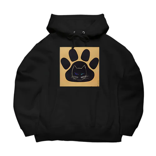 チェコ　足跡ウィンクねこ Big Hoodie