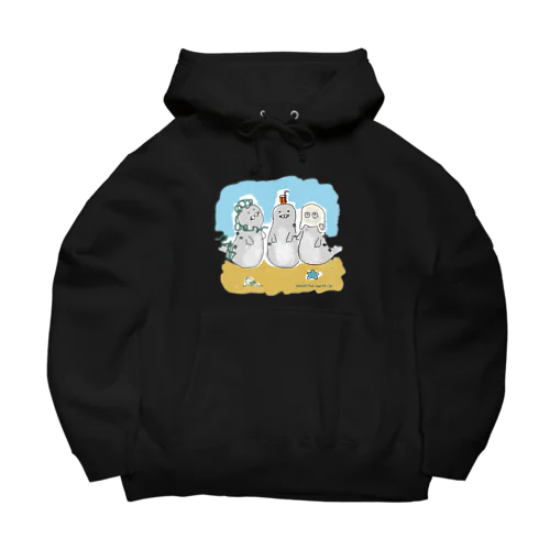 海ゴミに悩むアザラシ3兄弟 Big Hoodie