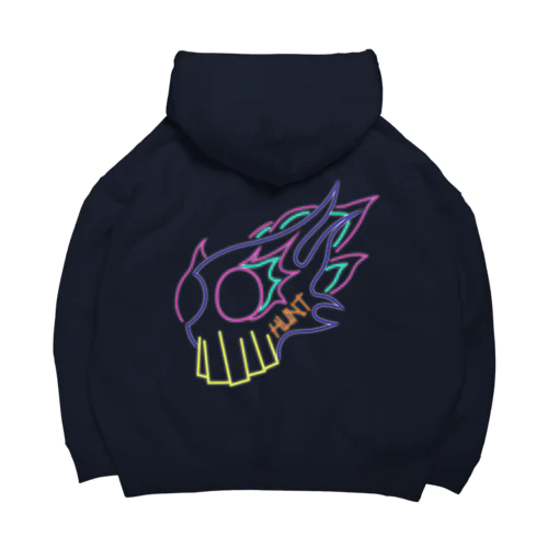 がいこつとほのお Skull and flame 80's Big Hoodie