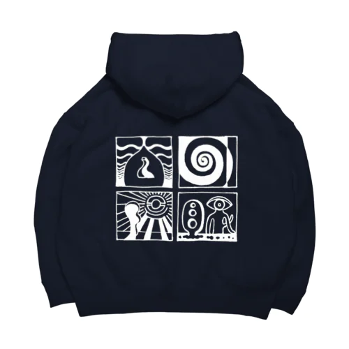 太陽の眼 文字絵(白/背面) Big Hoodie