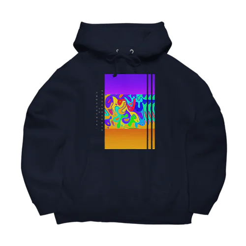 柄物【紫橙】 Big Hoodie