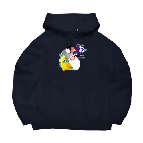 パンジーと文鳥さん（ロゴ白） Big Hoodie