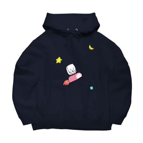 すあまロケットに乗ってどこまでも進むおとうふくん(夜空なし) Big Hoodie