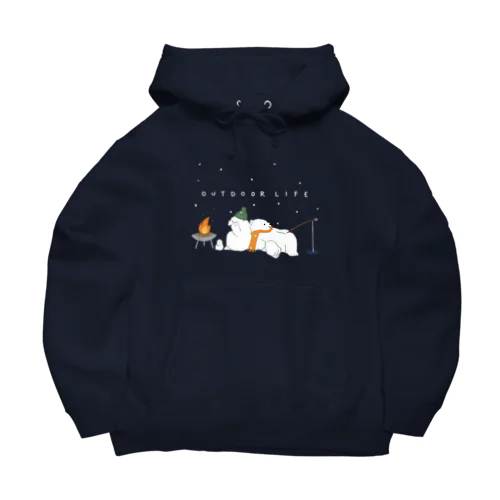 アウトドアライフを満喫する白くま(冬) Big Hoodie