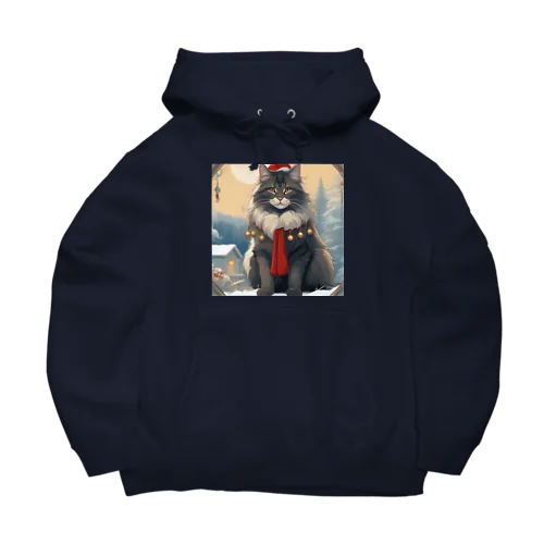 猫　冬　クリスマス Big Hoodie