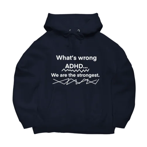 ADHD text hoodie ビッグシルエットパーカー