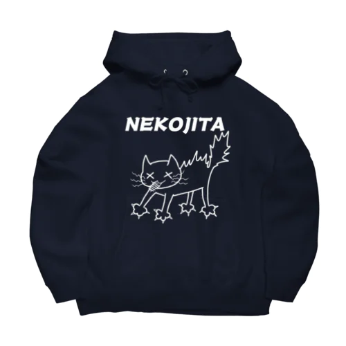 ネコジタくん　白 Big Hoodie