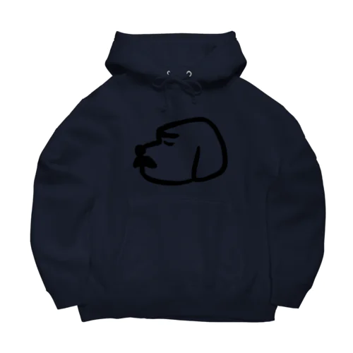 お髭ビッグドッグ(黒) Big Hoodie