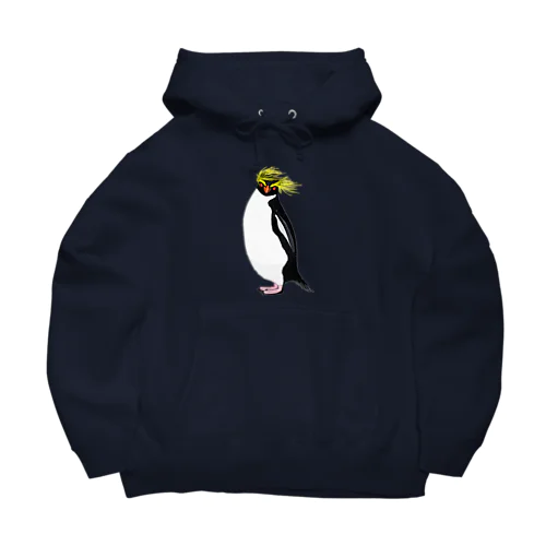 　風に吹かれるイワトビペンギンさん(文字無しバージョン Big Hoodie