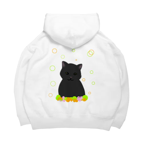 癒し猫 黒猫 Big Hoodie