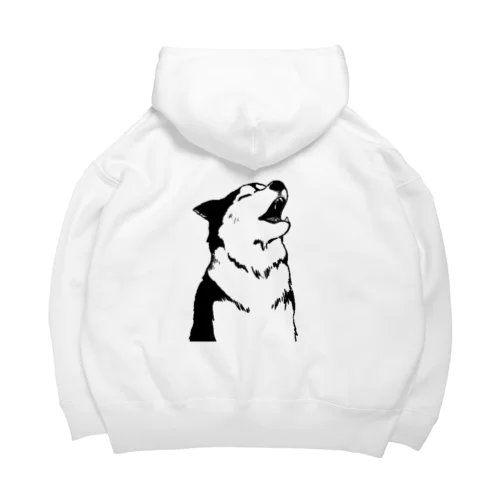 シンプル遠吠えするハスキー Big Hoodie