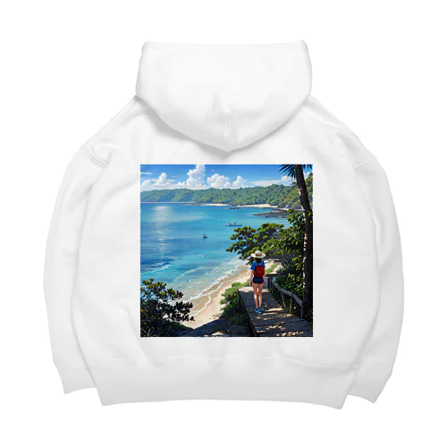 海を眺める女性 Big Hoodie