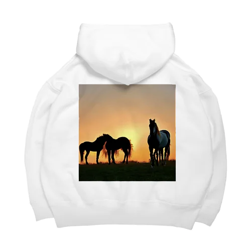 夕陽の中の馬 Big Hoodie