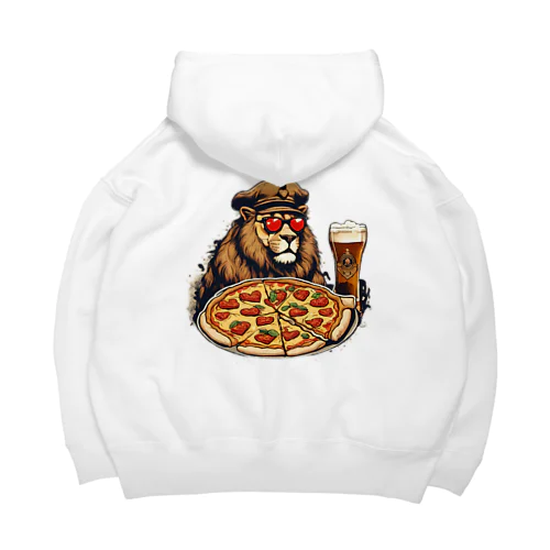 軍曹ライオンが愛するビールとピザ Big Hoodie