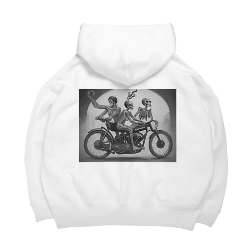 ドクロとバイク Big Hoodie