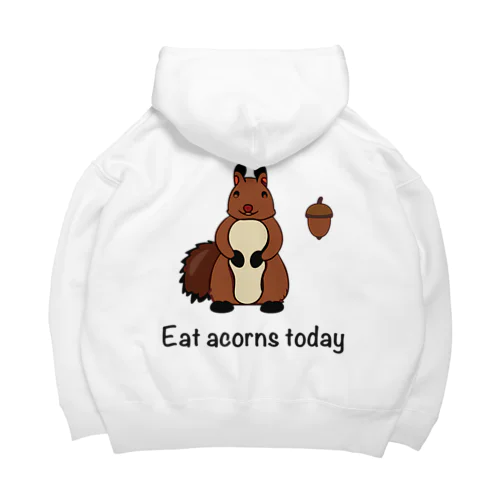 Eat acorns today（エゾリス） ビッグシルエットパーカー