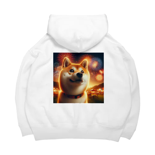 柴犬、花火を見る Big Hoodie