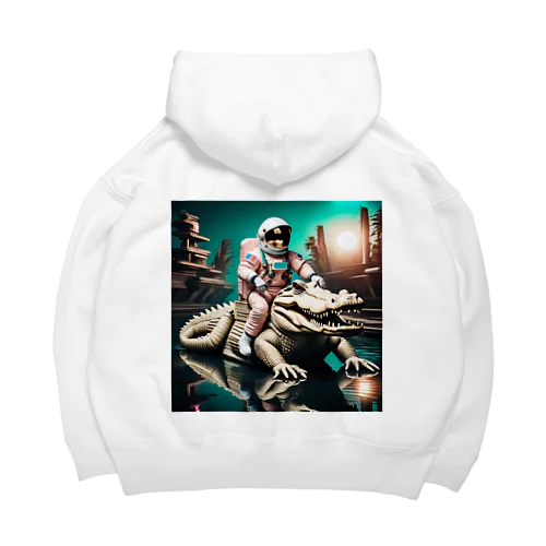 Astronaut riding a crocodile Big Hoodie