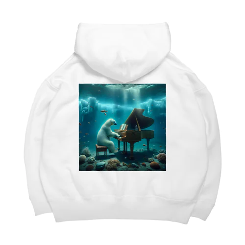 海中でピアノを弾く白熊 Big Hoodie