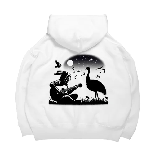 ウサギ　ギター　エミュー Big Hoodie