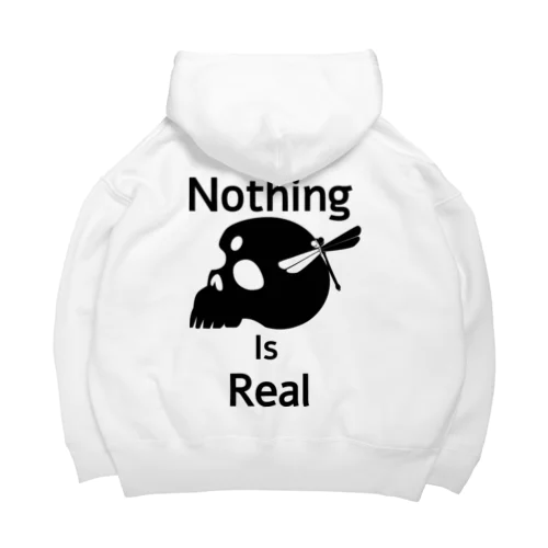 Nothing Is Real.（黒） ビッグシルエットパーカー