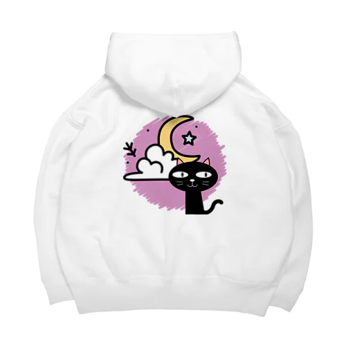 月夜の黒猫 Big Hoodie