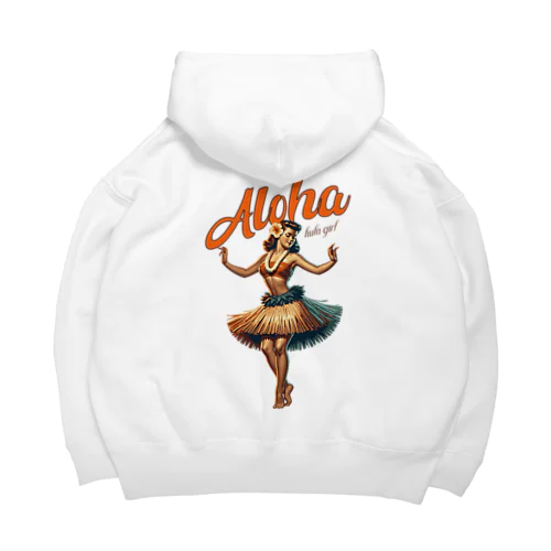 ビンテージアロハフラガール Vintage Aloha Hula Gril in Hawaii Big Hoodie