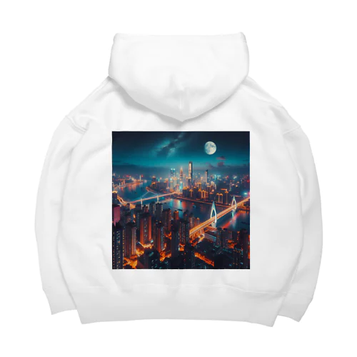 月夜に輝く未来都市 Big Hoodie