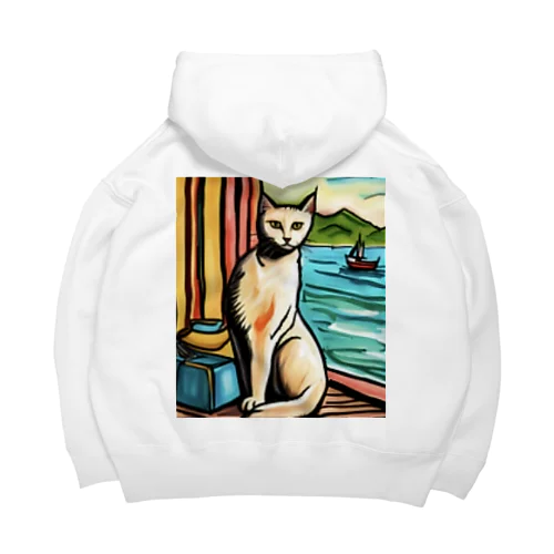 chaton blanc Big Hoodie