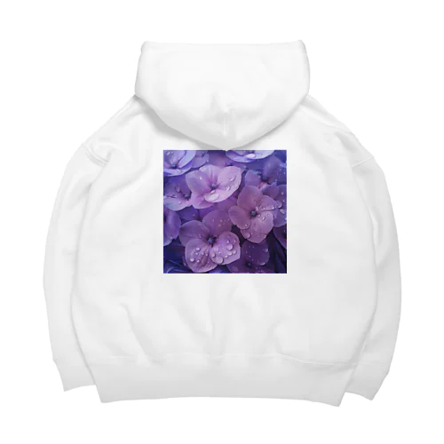 雨に濡れる　紫陽花 Big Hoodie