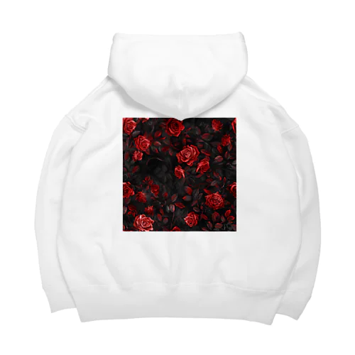 イラスト　深紅の美しい薔薇　3 Big Hoodie